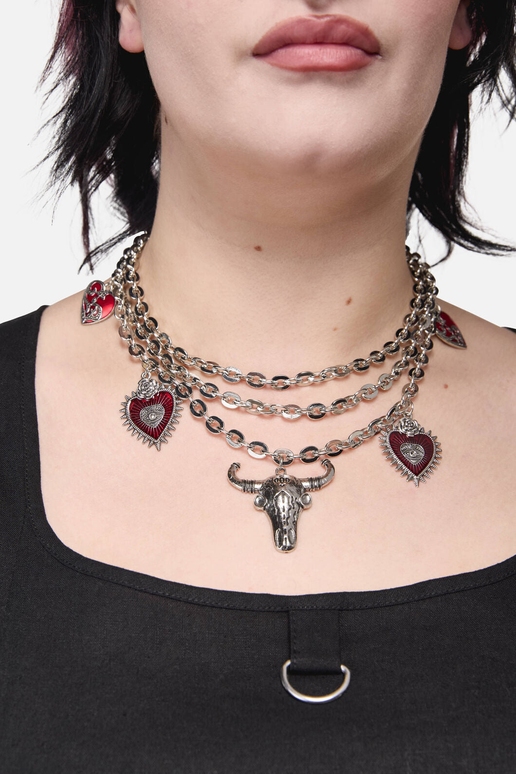 Dangerfield NZ - Layered Charm Necklace - silver