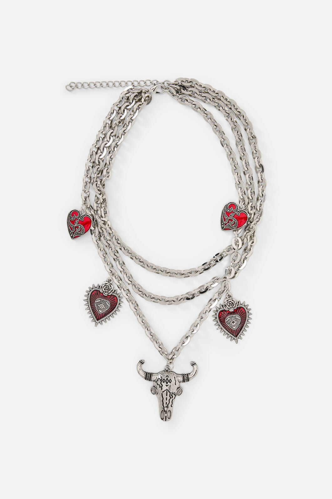 Dangerfield NZ - Layered Charm Necklace - silver