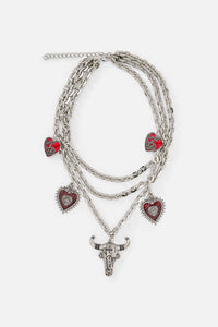 Dangerfield NZ - Layered Charm Necklace - silver