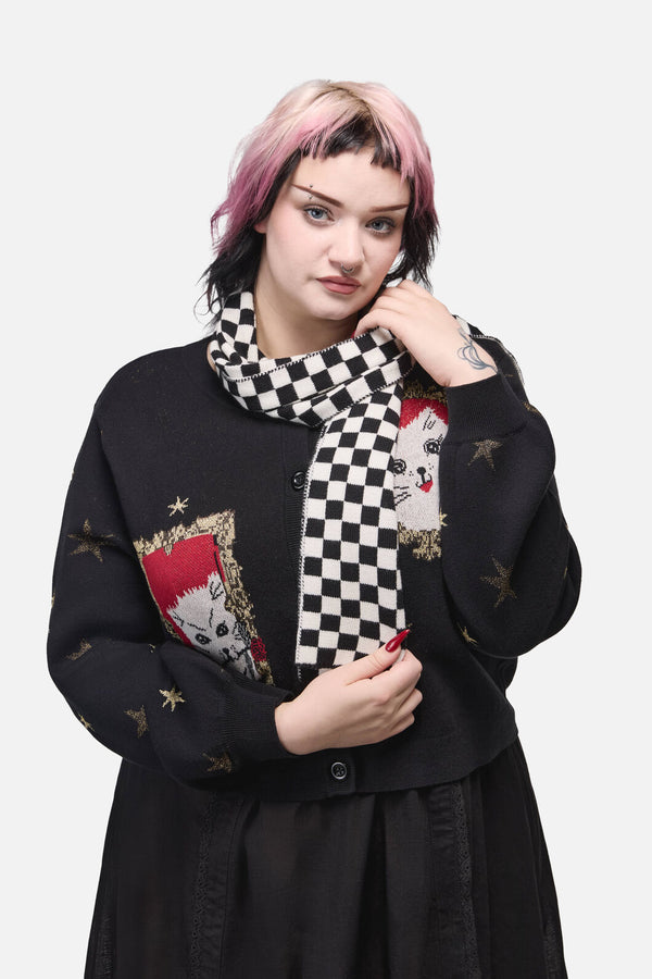 Dangerfield NZ - Checkerboard Scarf - black-white