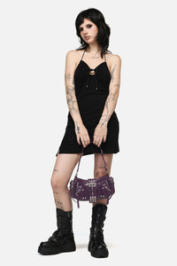 Dangerfield NZ - Moto Stud Zip Bag - purple