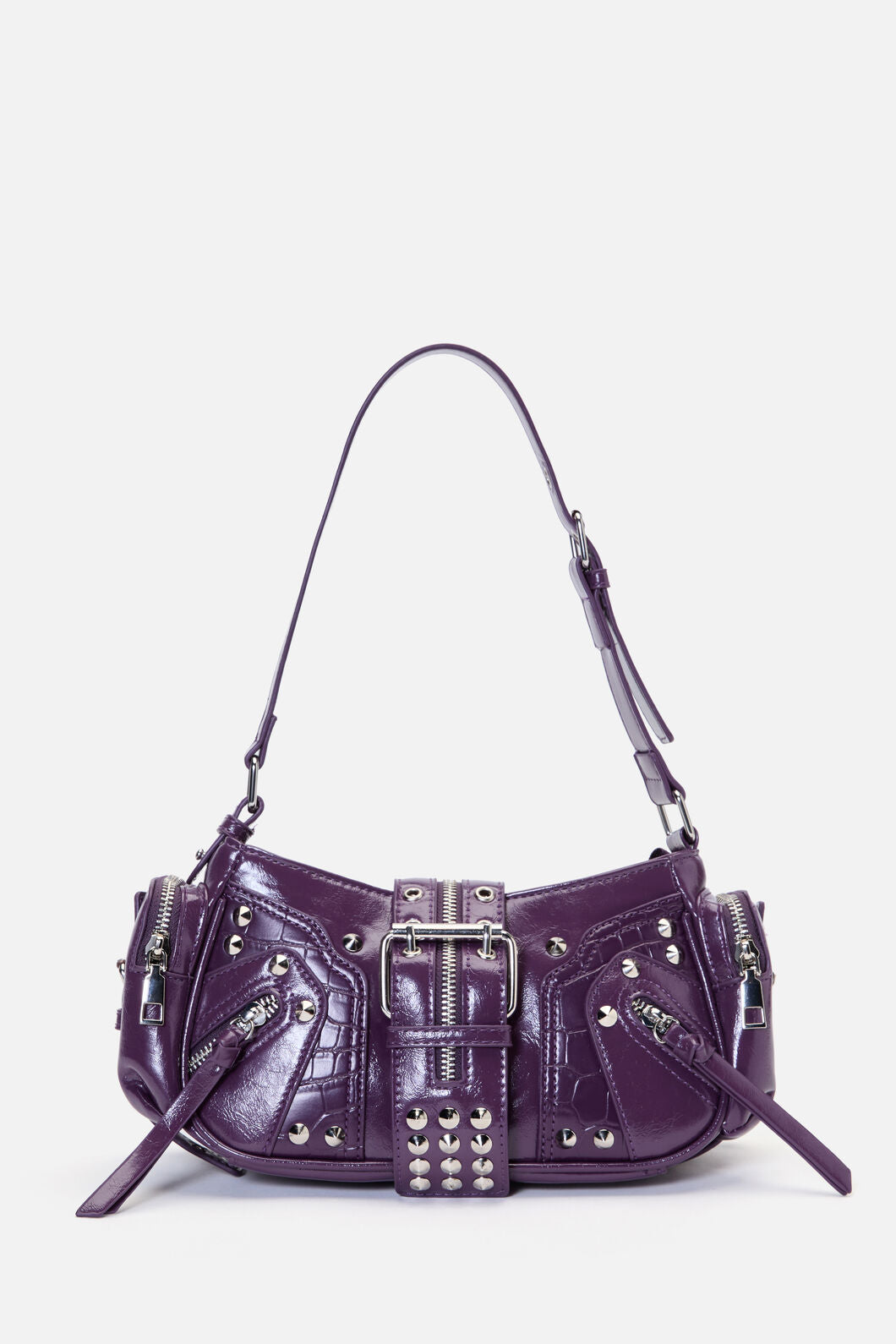 Dangerfield NZ - Moto Stud Zip Bag - purple