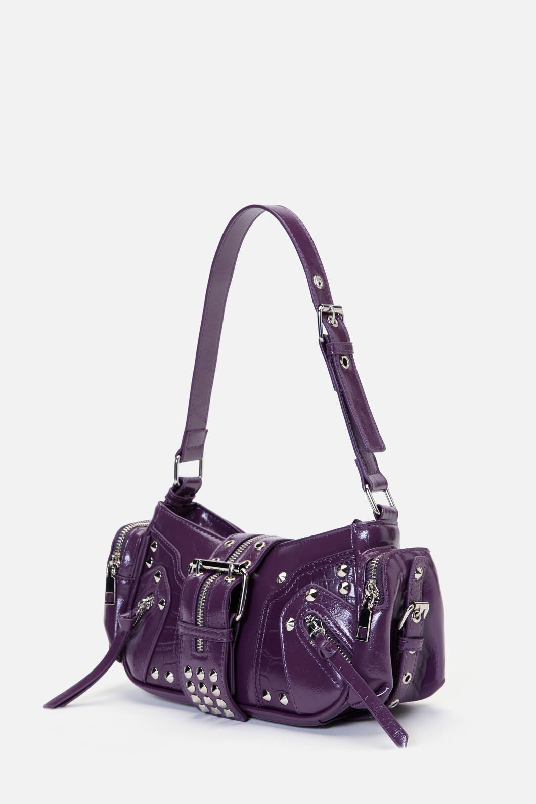 Dangerfield NZ - Moto Stud Zip Bag - purple
