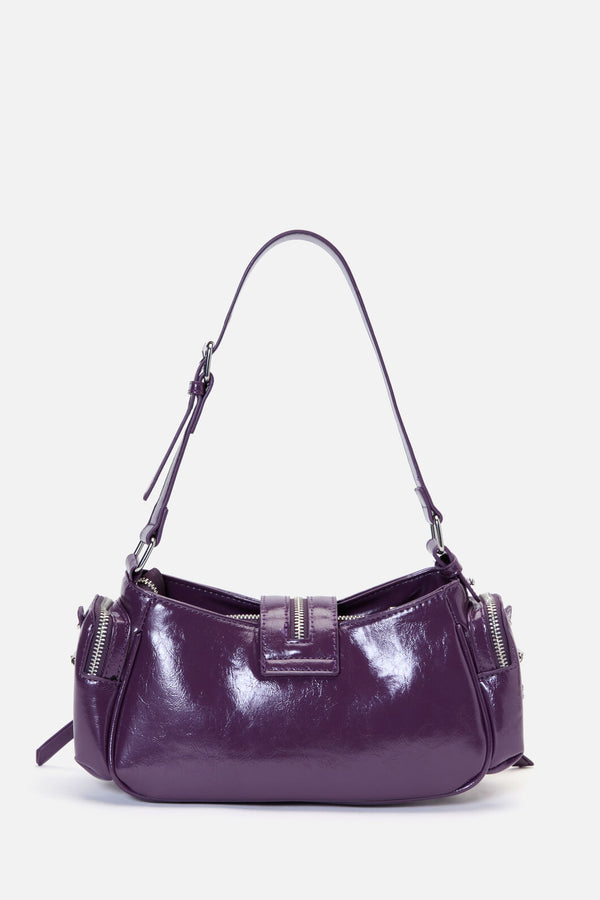 Dangerfield NZ - Moto Stud Zip Bag - purple