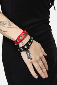 Dangerfield NZ - Round Stud Cuff Set - black-red