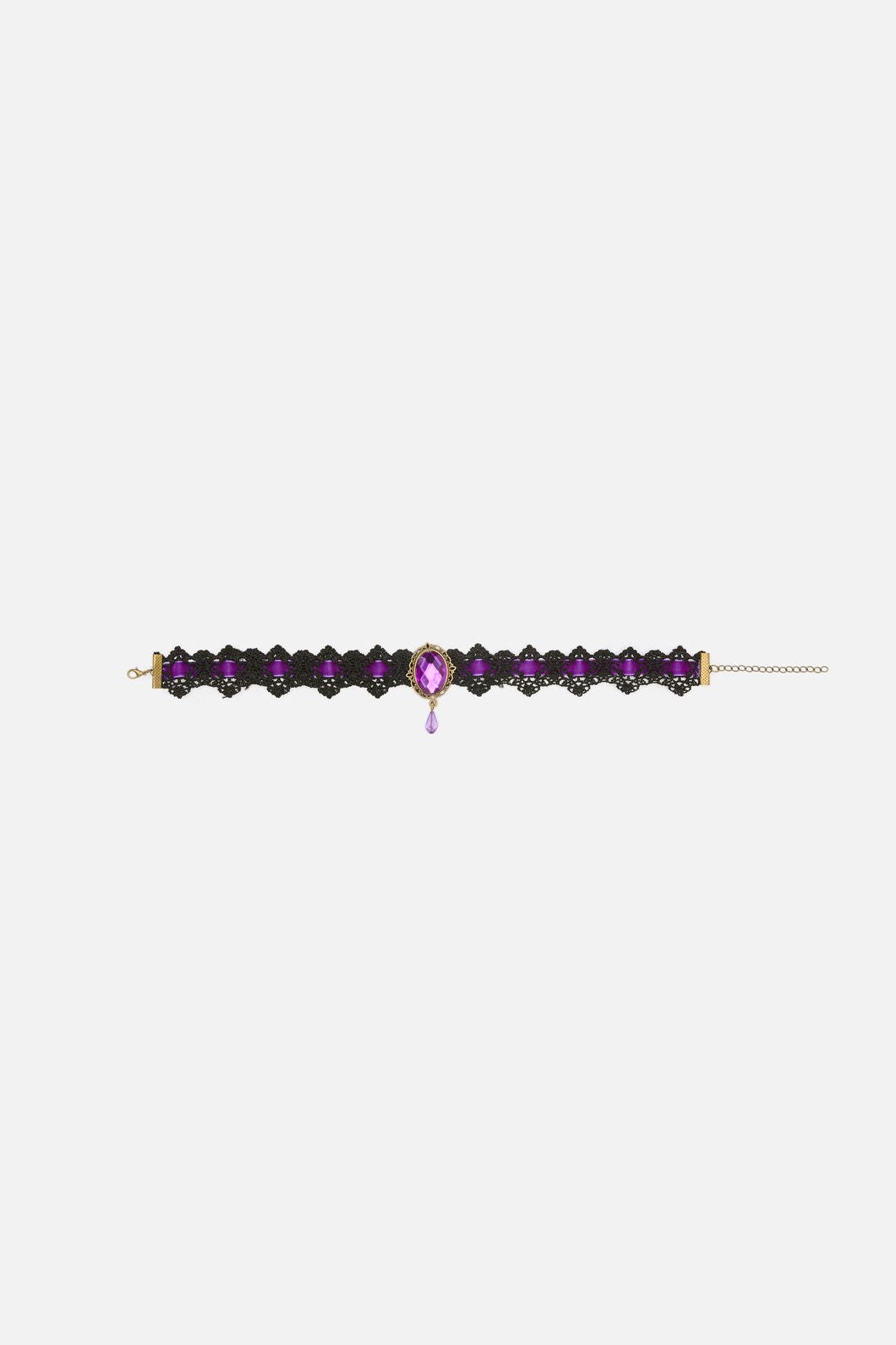 Dangerfield NZ - Ribbon & Lace Choker - purple-black