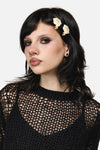 Dangerfield NZ - Fried Egg Hair Clips - white-yellow