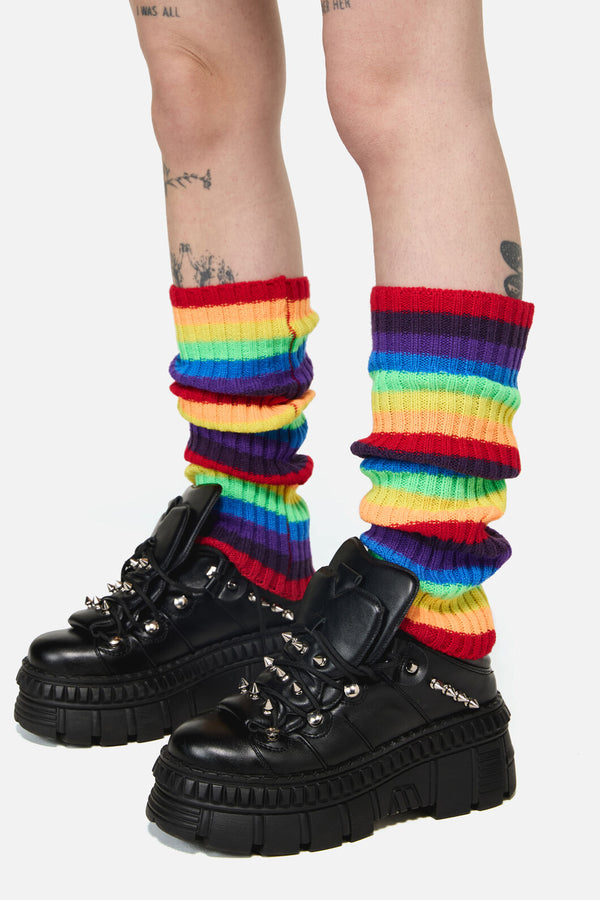 Dangerfield NZ - Rainbow Rib Legwarmers - rainbow
