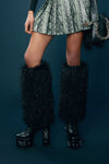 Dangerfield NZ - Shaggy Faux Fur Legwarmers - black