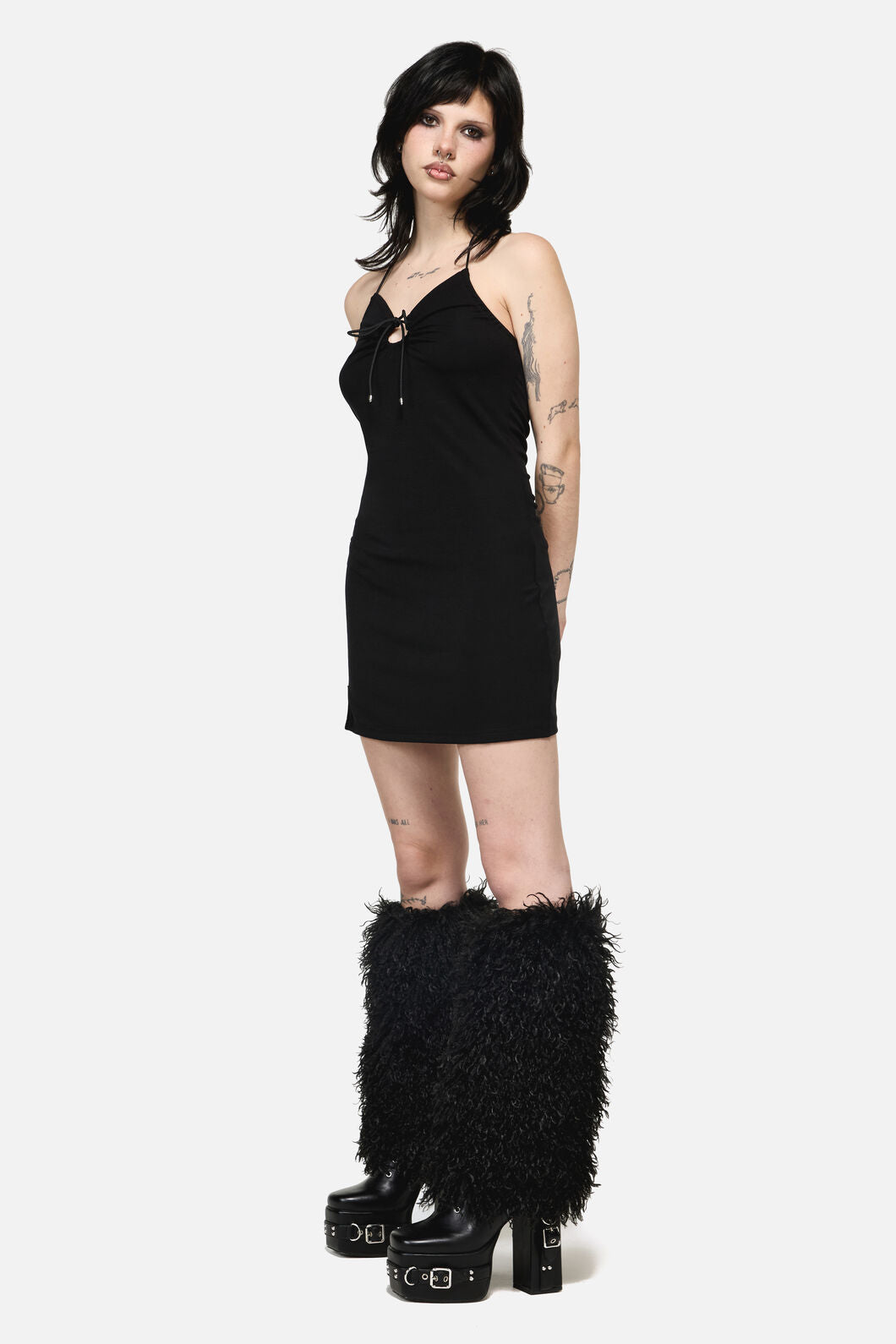 Dangerfield NZ - Shaggy Faux Fur Legwarmers - black