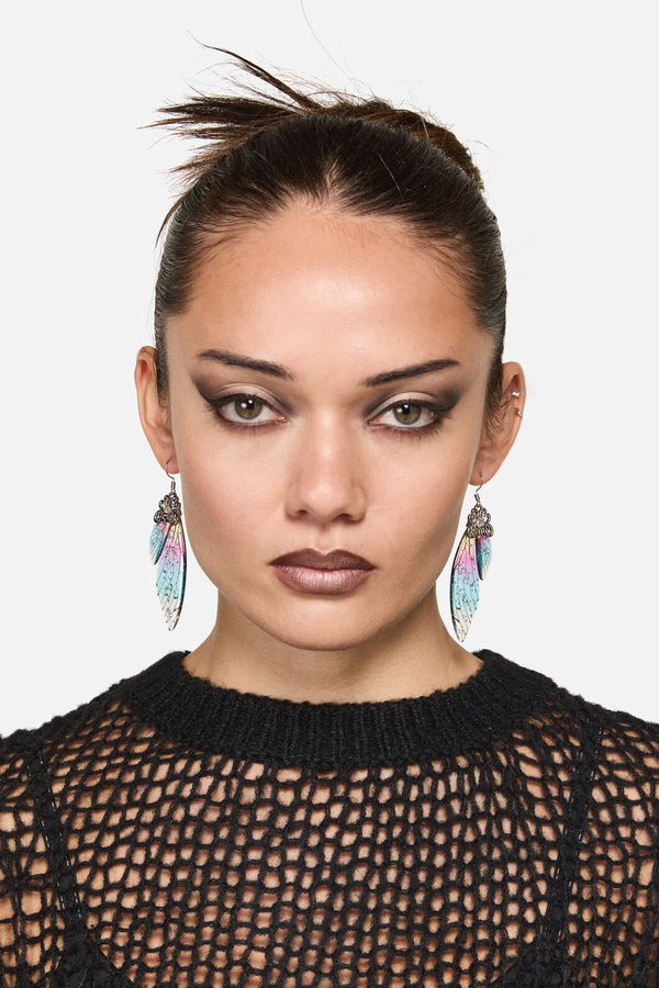 Dangerfield NZ - Rainbow Sparkle Wing Earrings - multi