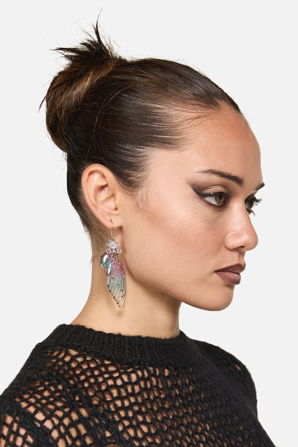Dangerfield NZ - Rainbow Sparkle Wing Earrings - multi