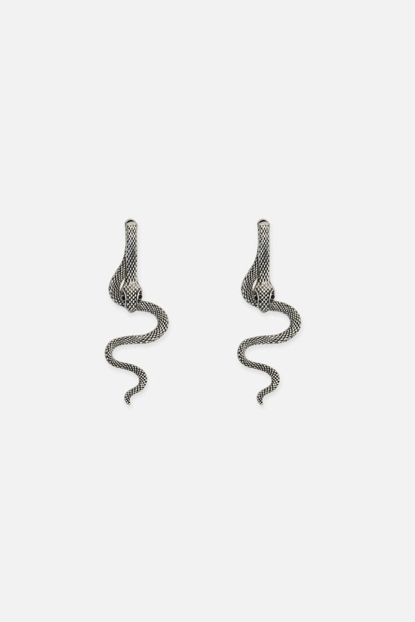 Dangerfield NZ - Through The Ear Snake Earrings - silver