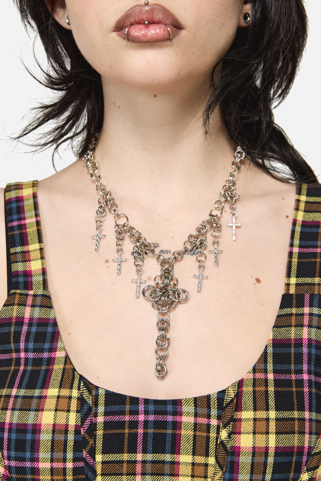 Dangerfield NZ - Cross Chainmail Necklace - silver