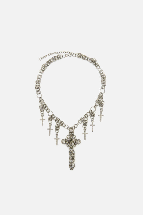 Dangerfield NZ - Cross Chainmail Necklace - silver