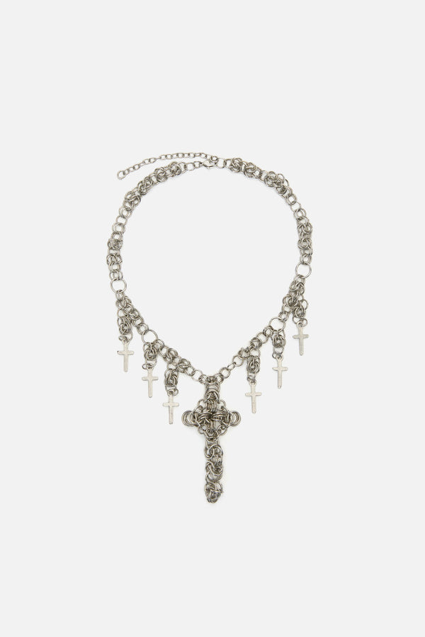 Dangerfield NZ - Cross Chainmail Necklace - silver