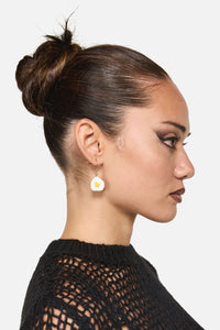 Dangerfield NZ - Fried Egg Earrings - white-yellow