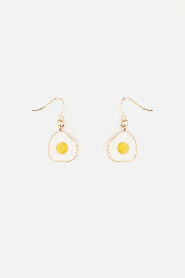 Dangerfield NZ - Fried Egg Earrings - white-yellow
