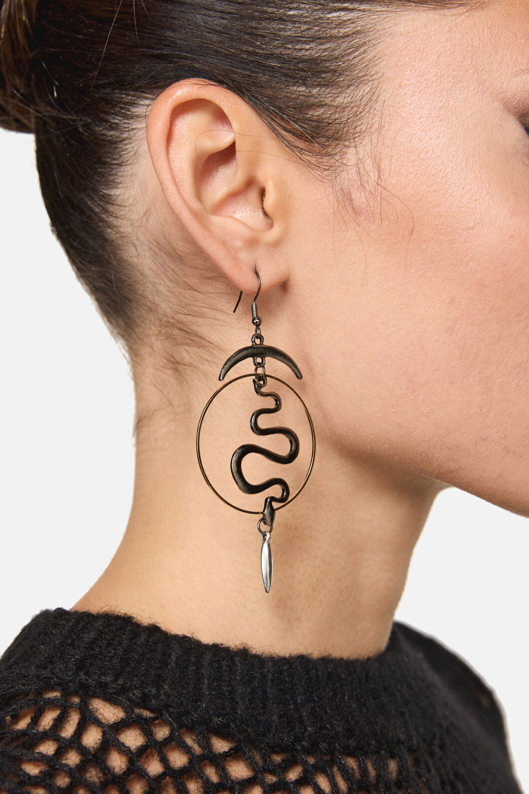 Dangerfield NZ - Celestial Snake Earrings - silver-gold