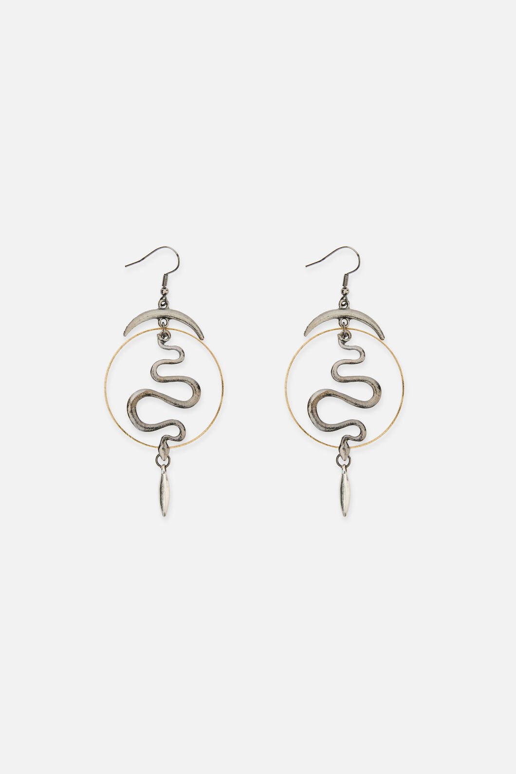 Dangerfield NZ - Celestial Snake Earrings - silver-gold