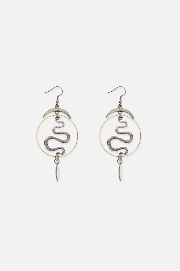 Dangerfield NZ - Celestial Snake Earrings - silver-gold