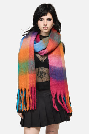 Dangerfield NZ - Rainbow Check Scarf - rainbow