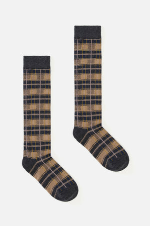 Dangerfield NZ - Grey Long Tartan Socks - grey
