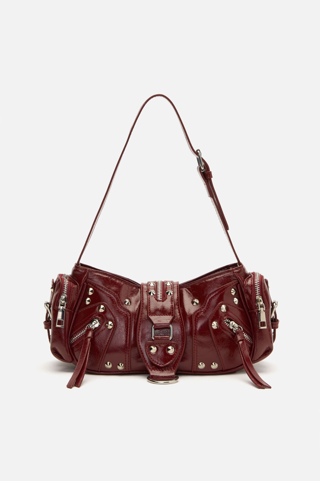 Dangerfield NZ - Dark Red Stud Shoulder Bag - dark-red
