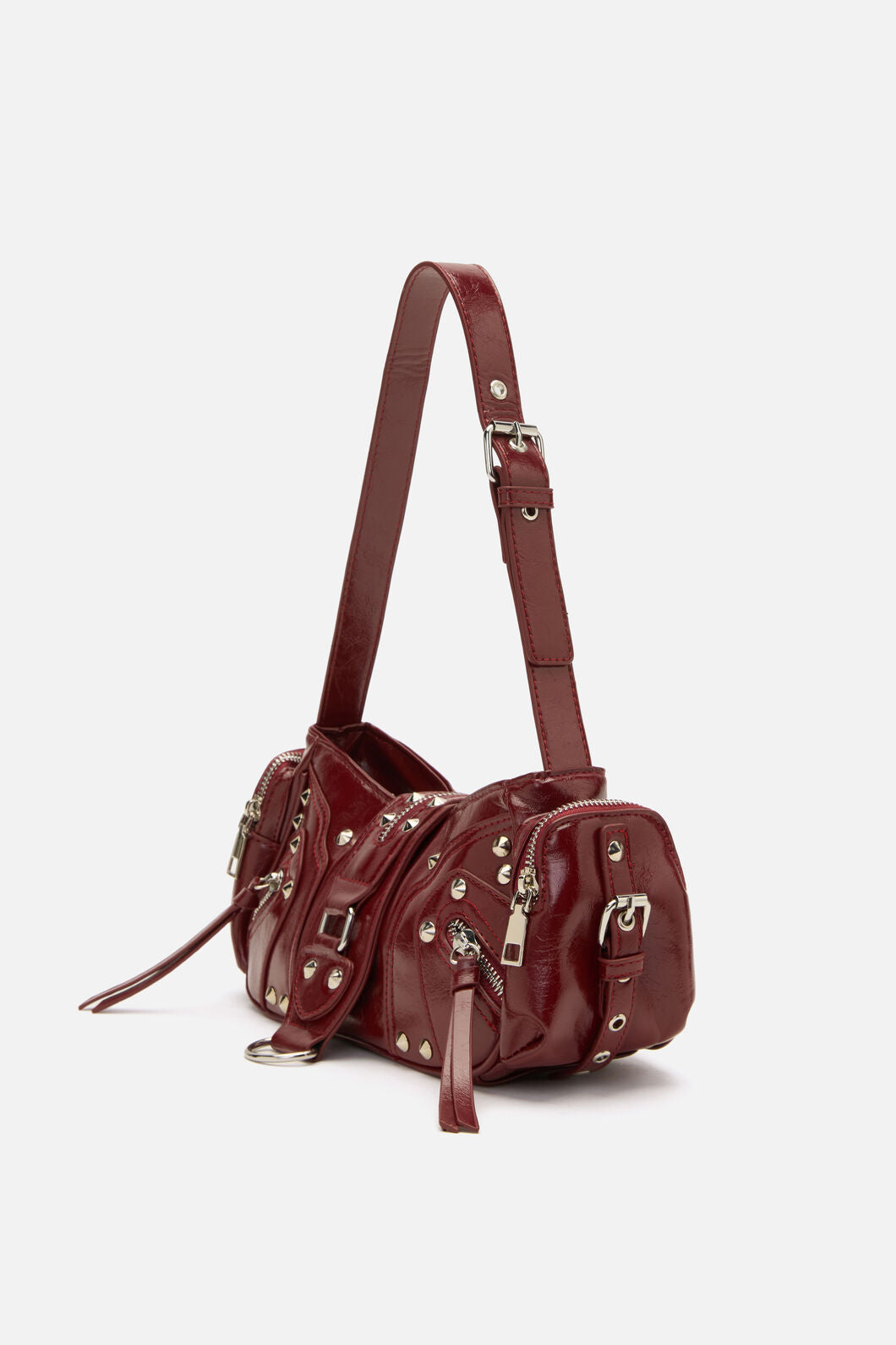 Dangerfield NZ - Dark Red Stud Shoulder Bag - dark-red