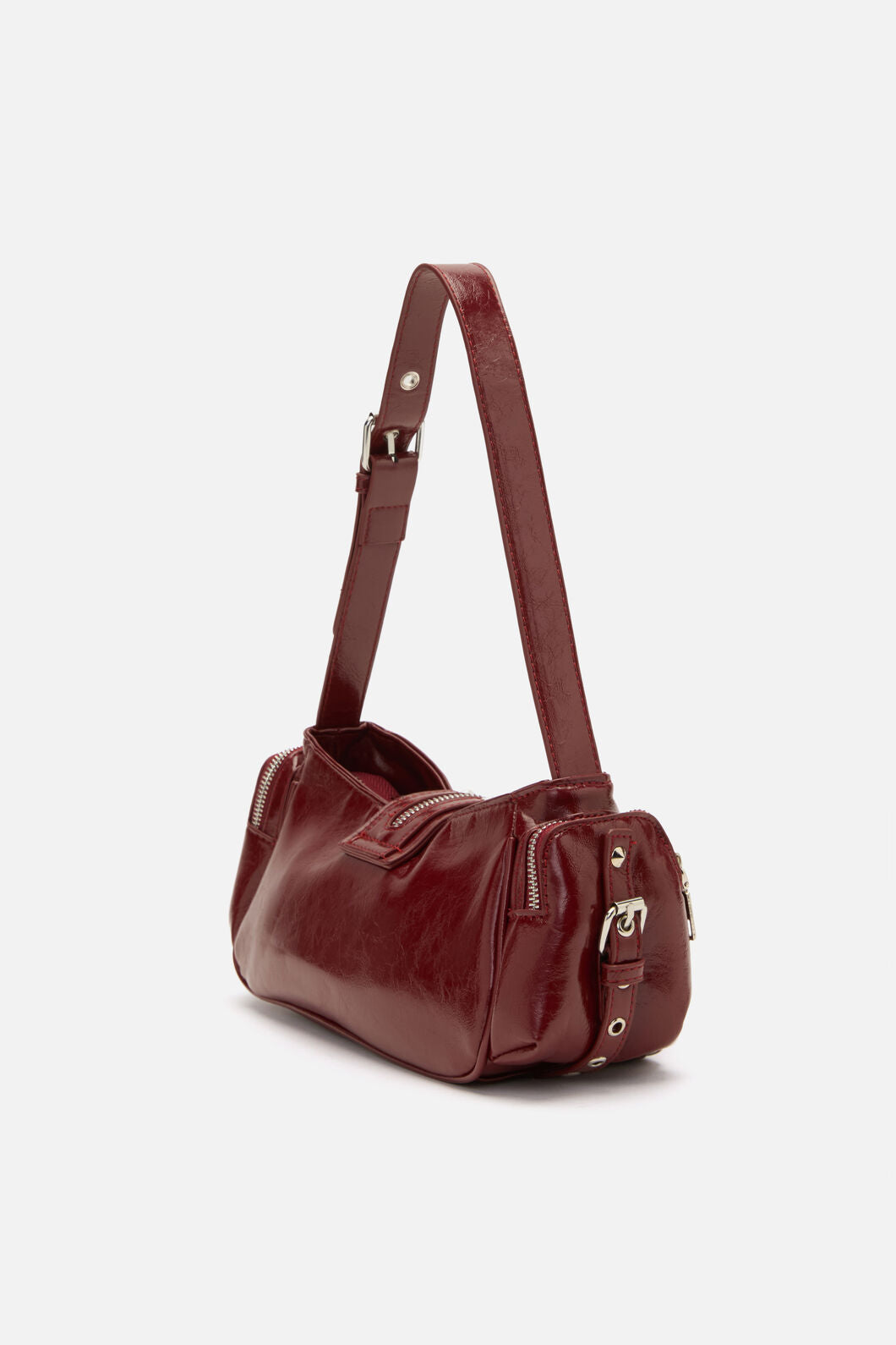 Dangerfield NZ - Dark Red Stud Shoulder Bag - dark-red