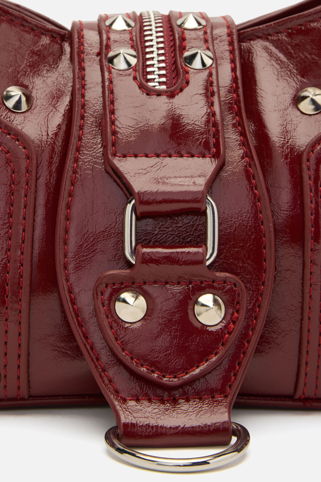 Dangerfield NZ - Dark Red Stud Shoulder Bag - dark-red