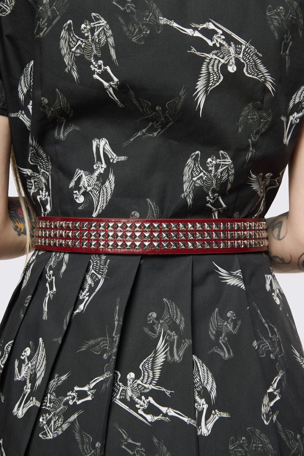 Dangerfield NZ - Dark Red Pyramid Stud Belt - dark-red