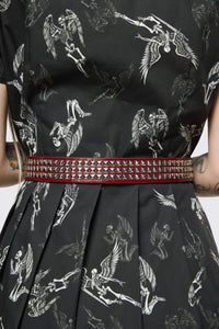 Dangerfield NZ - Dark Red Pyramid Stud Belt - dark-red