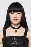 Dangerfield NZ - Red Velvet Charm Choker - black-red