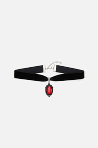 Dangerfield NZ - Red Velvet Charm Choker - black-red