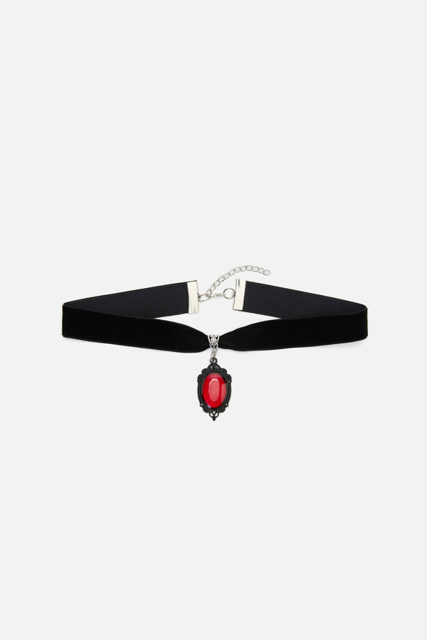 Dangerfield NZ - Red Velvet Charm Choker - black-red