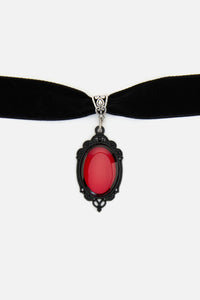 Dangerfield NZ - Red Velvet Charm Choker - black-red