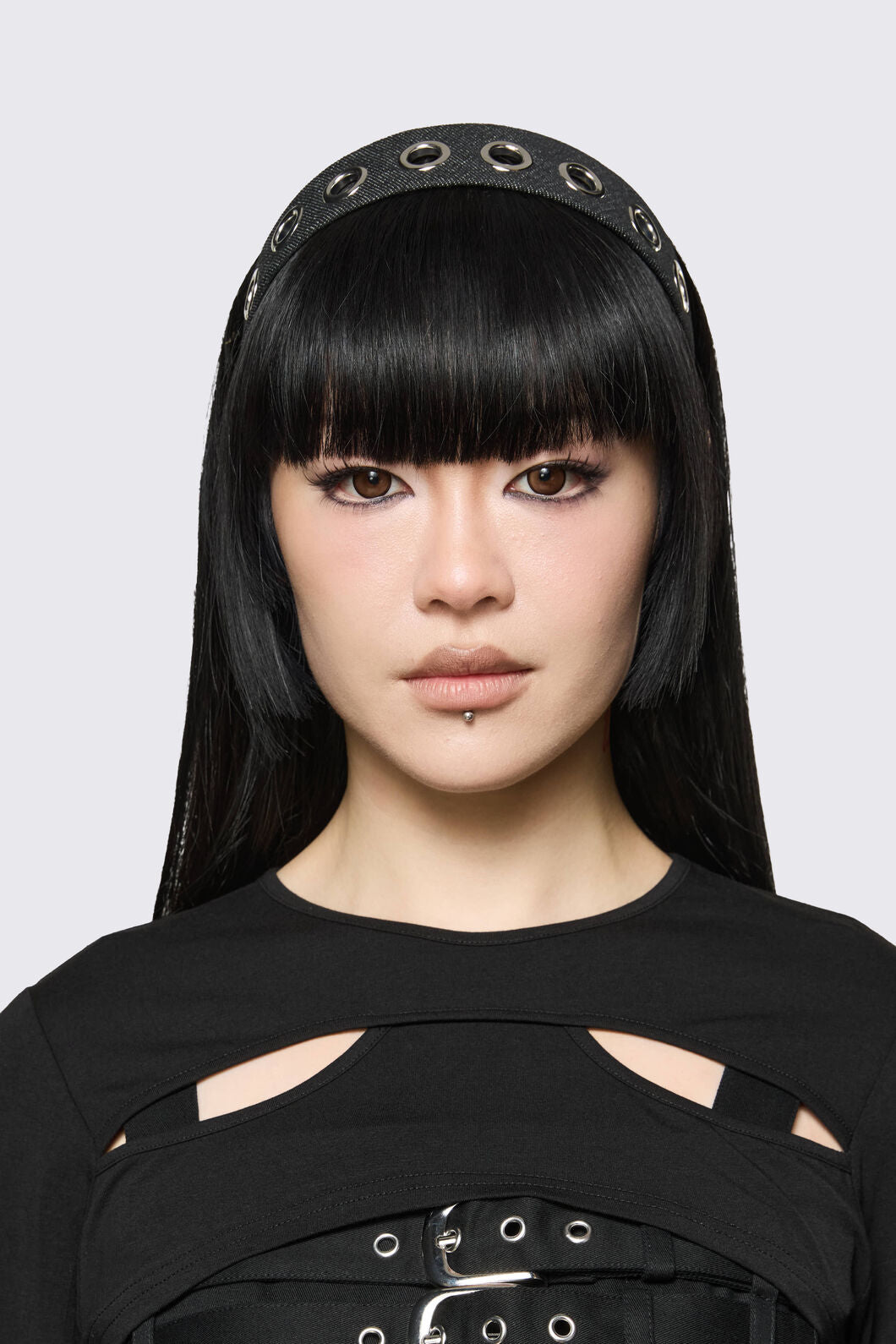 Dangerfield NZ - Denim Eyelet Headband - black