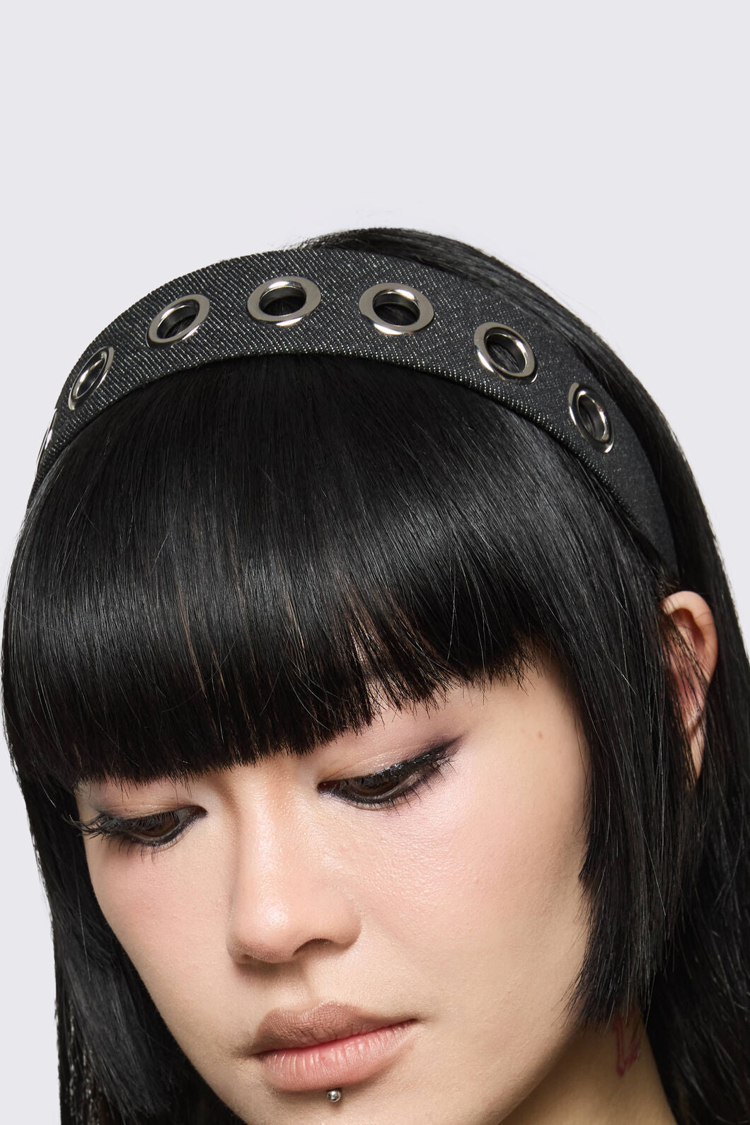 Dangerfield NZ - Denim Eyelet Headband - black
