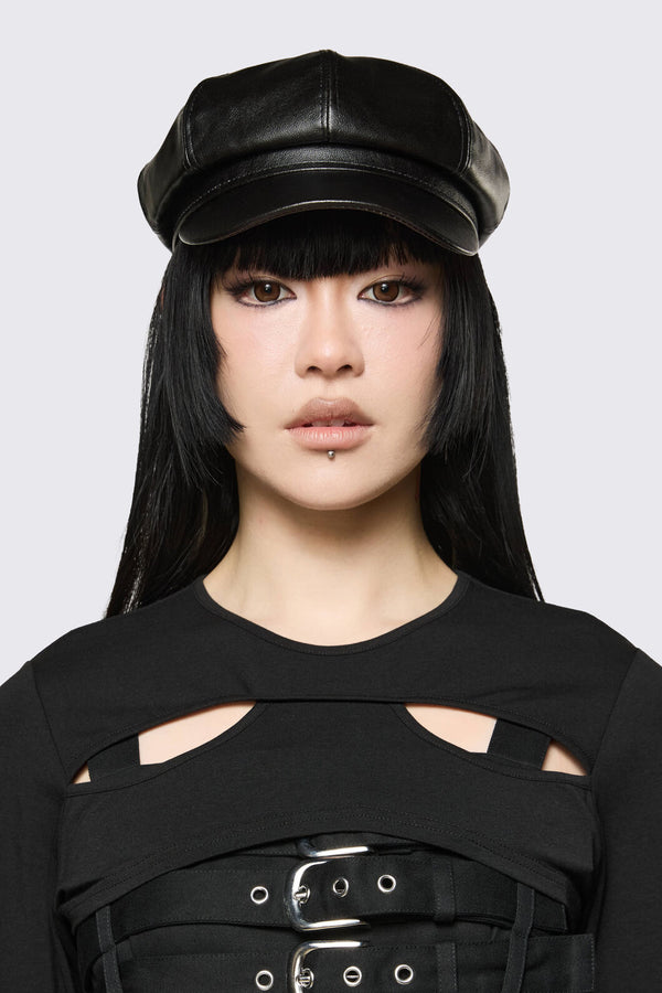 Dangerfield NZ - PU Page Hat - black