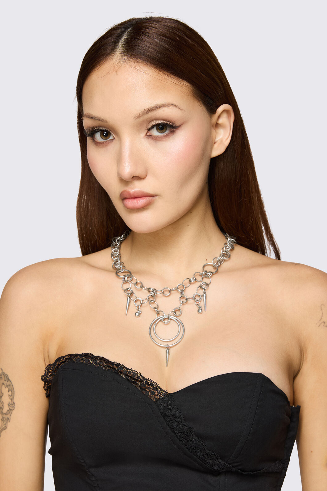 Dangerfield NZ - Chain & Rings Necklace - silver