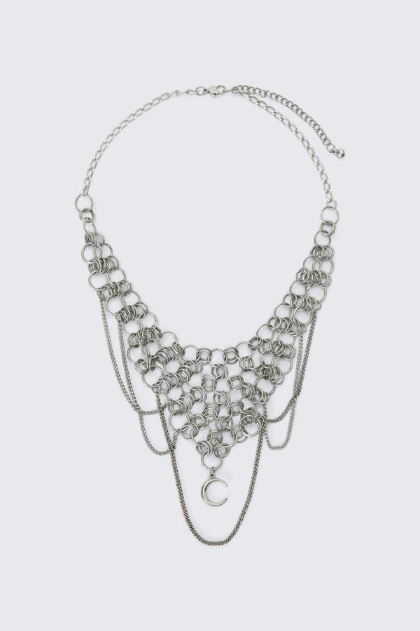 Dangerfield NZ - Chain Moon Necklace - silver