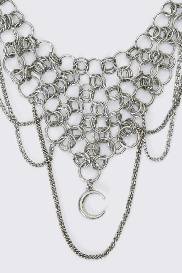 Dangerfield NZ - Chain Moon Necklace - silver