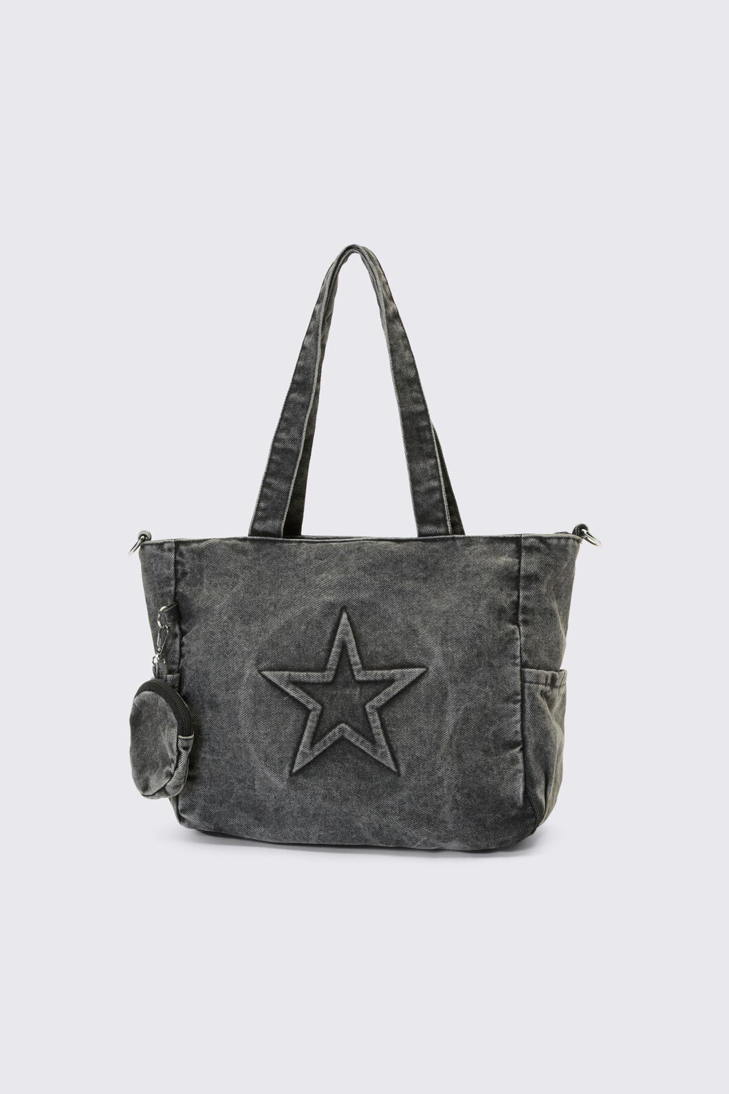 Dangerfield NZ - Embossed Star Denim Bag - dark-grey