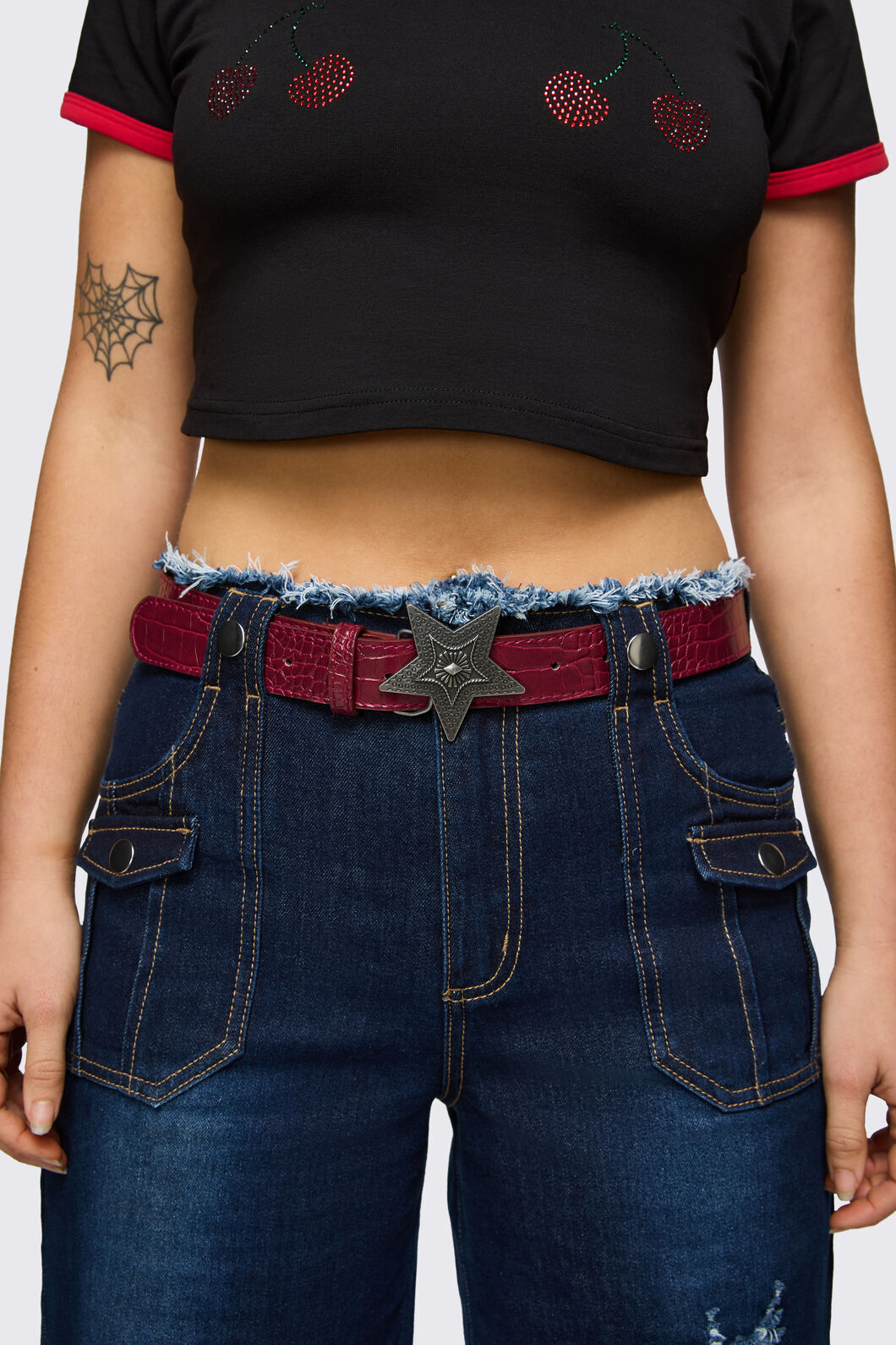Dangerfield NZ - Star Buckle Belt - dark-red