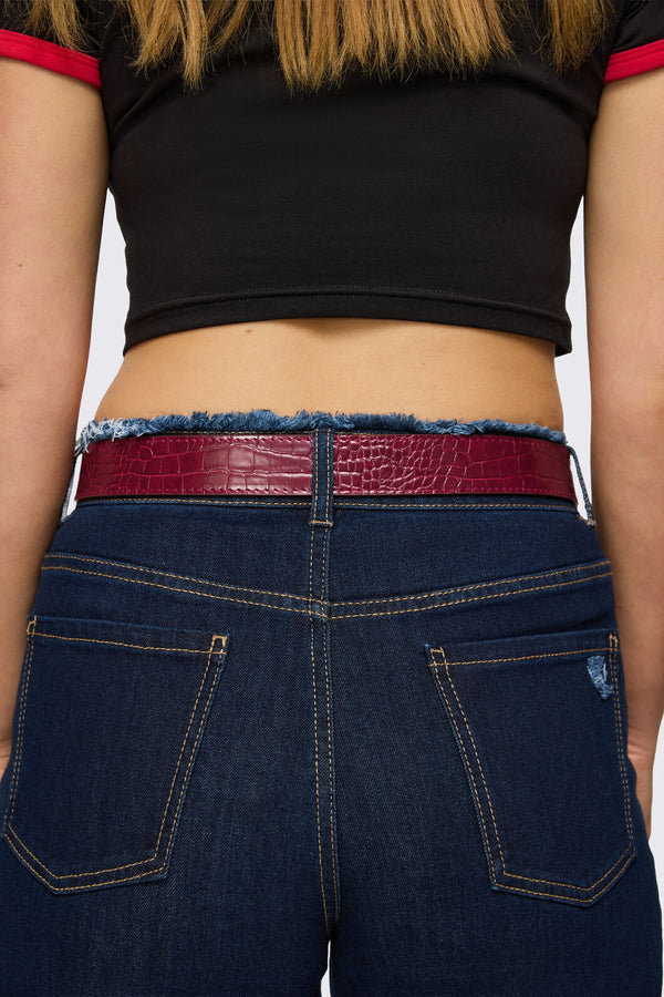 Dangerfield NZ - Star Buckle Belt - dark-red