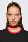 Dangerfield NZ - Red & Black Spike Choker - red