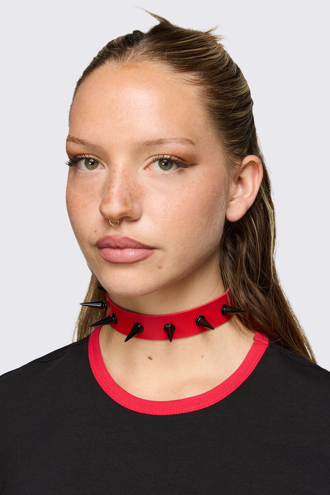 Dangerfield NZ - Red & Black Spike Choker - red
