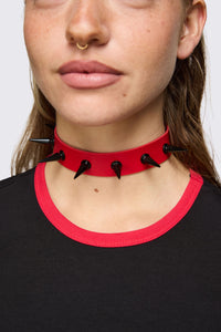 Dangerfield NZ - Red & Black Spike Choker - red