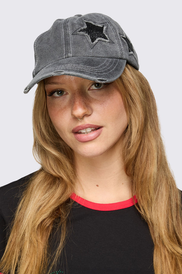 Dangerfield NZ - Star Patch Denim Cap - dark-grey